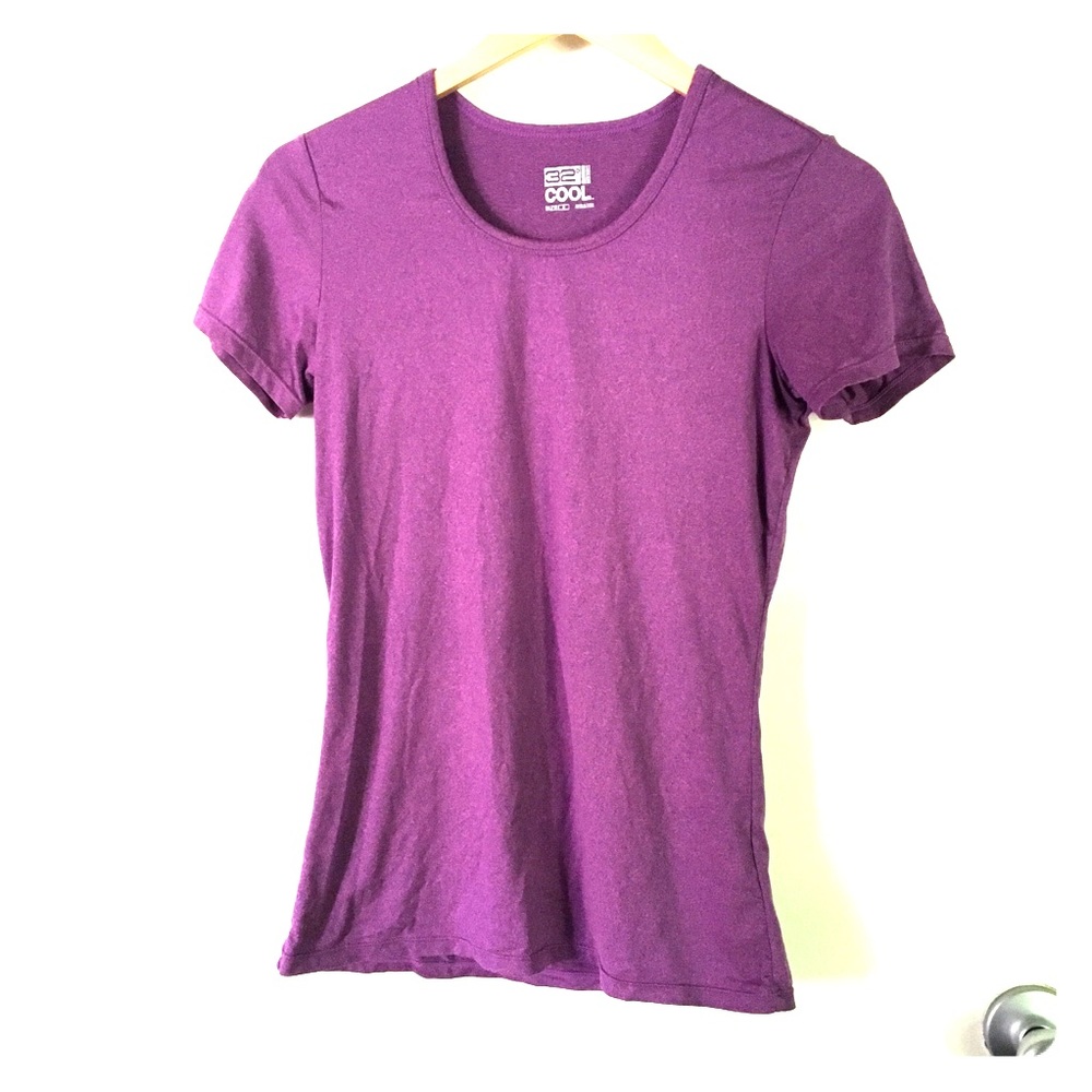 32 Degrees heathered magenta activewear top size S